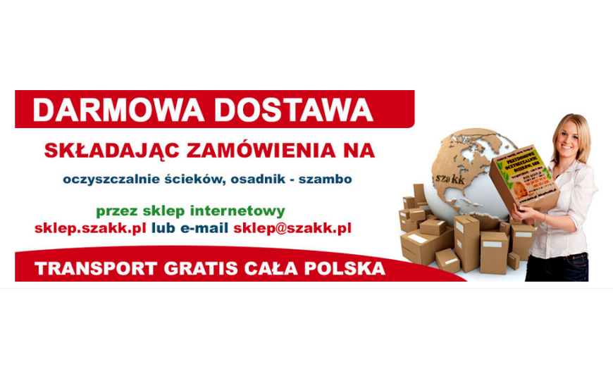 Darmowa dostawa oczyszczalni Euro Szakk na terenie całego kraju