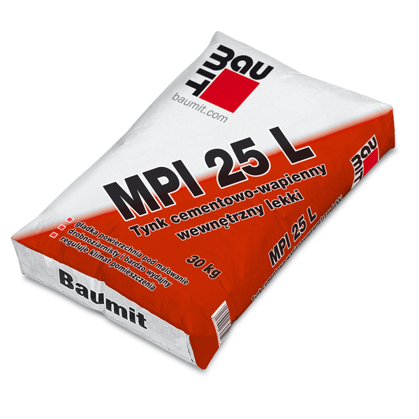 Baumit MPI 25 L - Tynk cementowo-wapienny wewnętrzny lekki