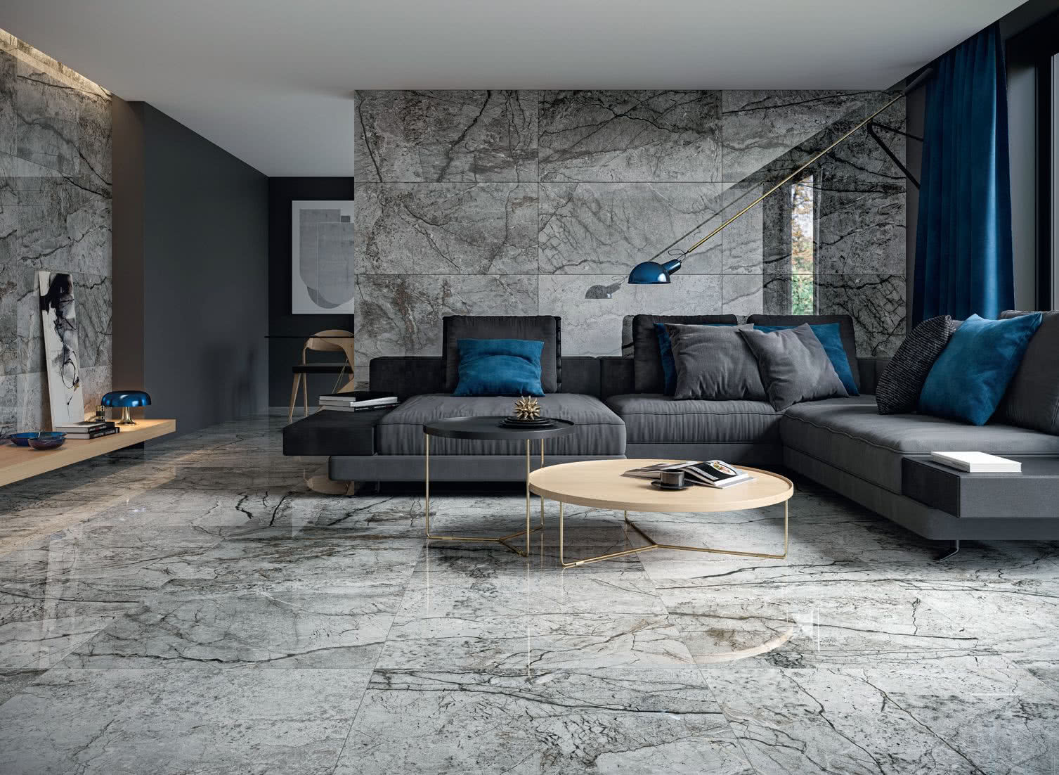 Posadzka z płytek ceramicznych w salonie Posadzka z płytek ceramicznych w salonie