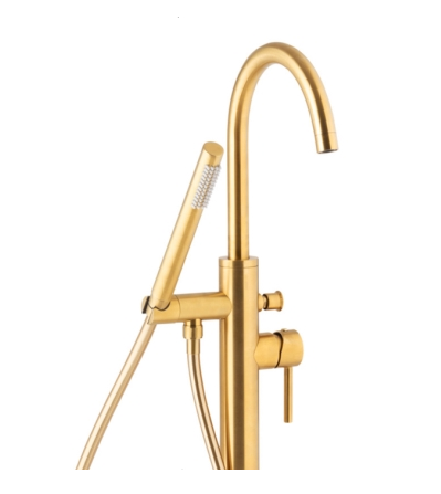 MOZA BRUSHED GOLD bateria wannowa wolnostojąca