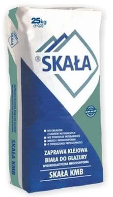 SKAŁA KMB - zaprawa klejowa biała do glazury wysokoplastyczna