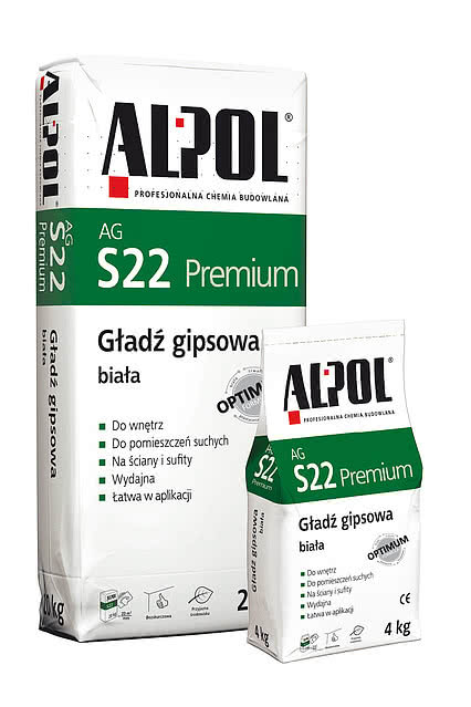 Gładź gipsowa biała PREMIUM AG S22 P